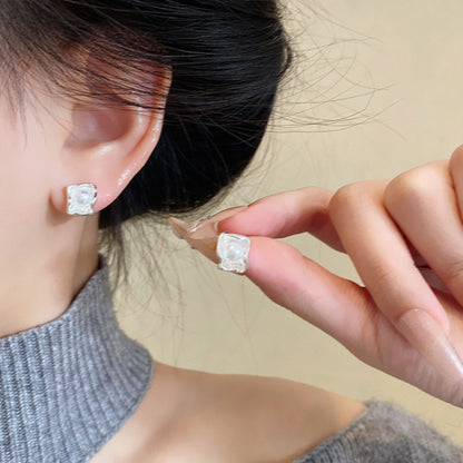 Earring Stud Sweet Cream Small Square XEA1930