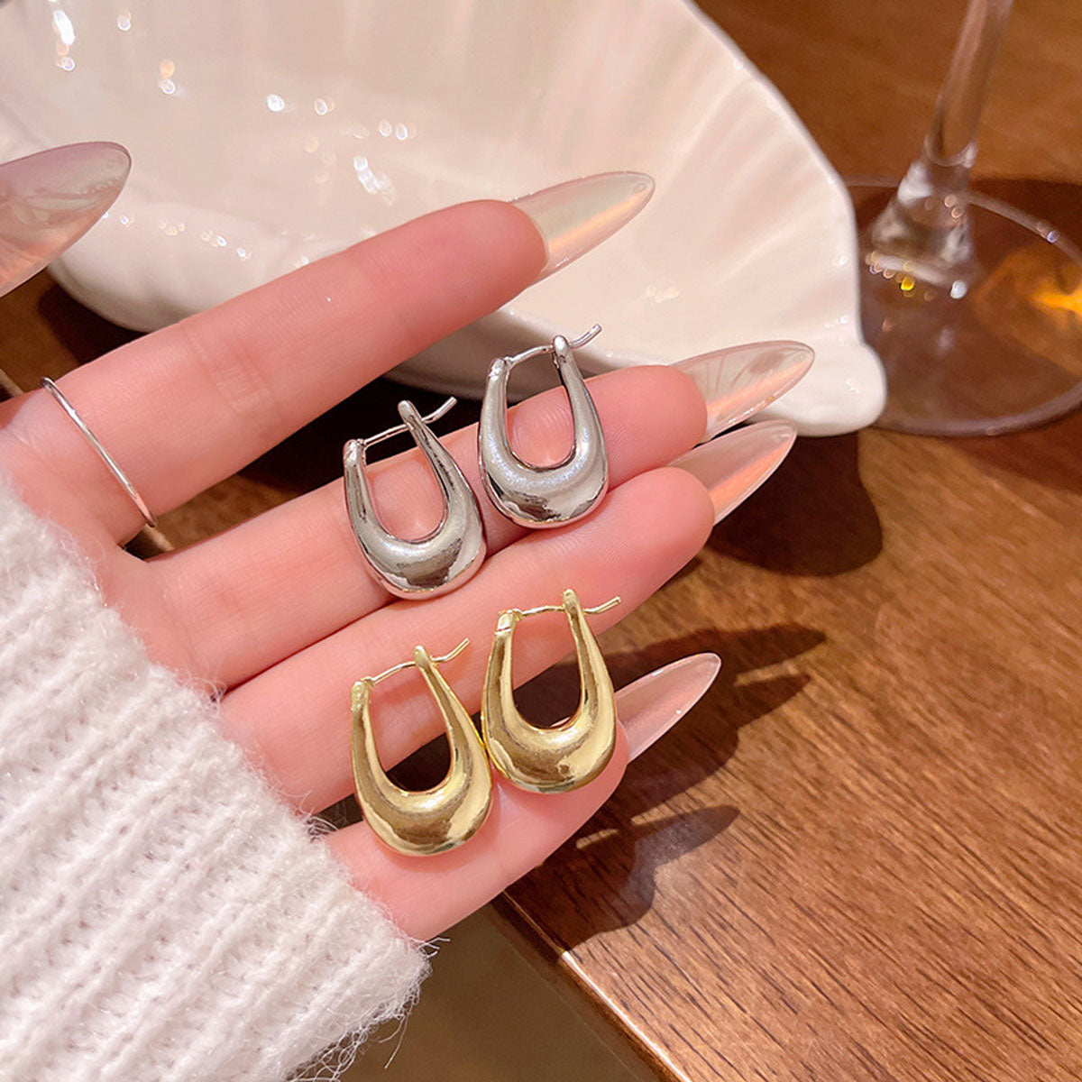 Earring Huggie Retro Personality Simple Versatile Temperament XEA1938