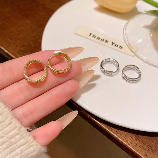 Earring Huggie Light Luxury Niche High End Simple Plain XEA1967