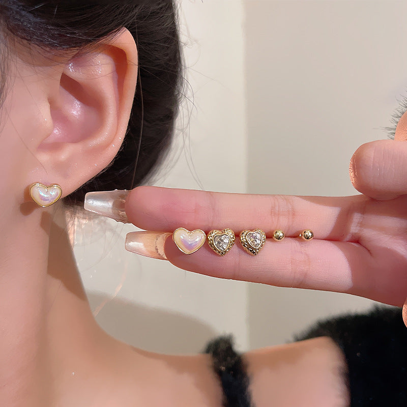 Earring Set Stud Sweet Temperament Simple Love XEA1986