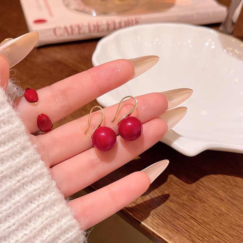 Earring Hook Ankola Red High Heels Pearl XEA2040