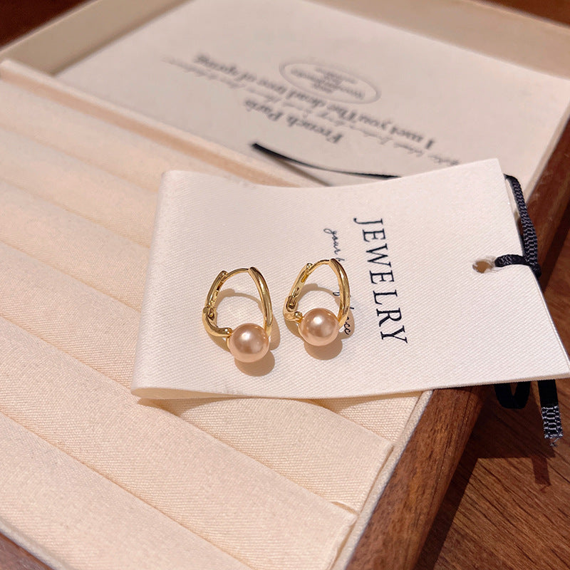 Earring Huggie Simple Pearl XEA2054