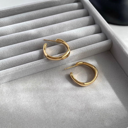Earring Stud Minimalist Style Simple C Shaped XEA2085