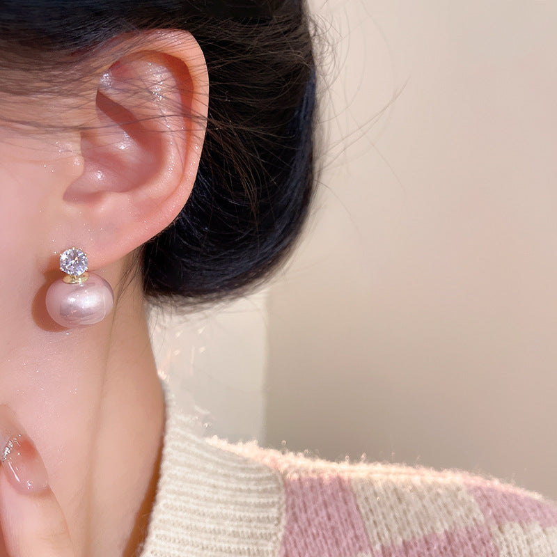 Earring Stud Elegant High Grade Steamed Bead Pearl XEA2098