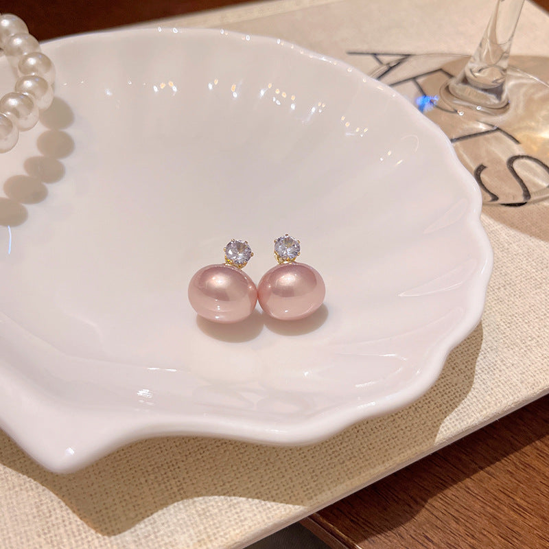 Earring Stud Elegant High Grade Steamed Bead Pearl XEA2098