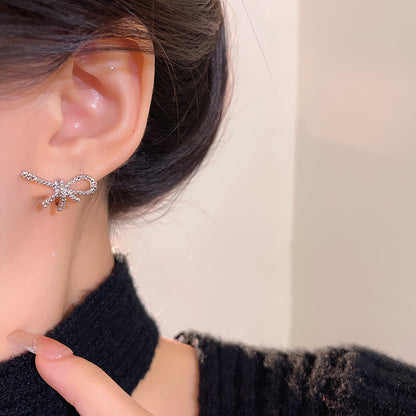 Earring Stud Light Luxury Niche High End Design Bow XEA2109