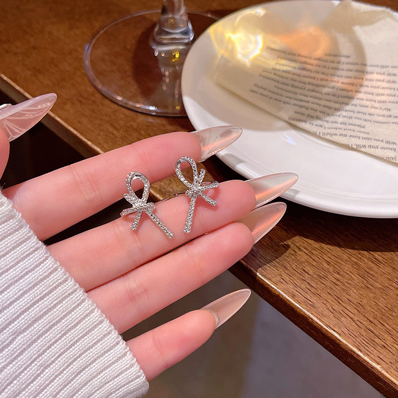 Earring Stud Light Luxury Niche High End Design Bow XEA2109