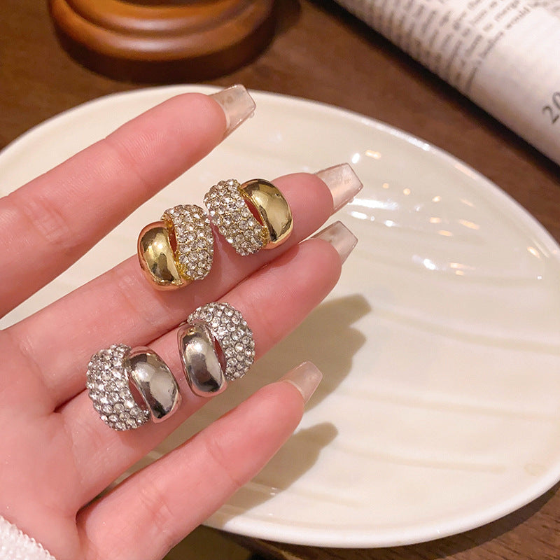 Earring Stud Retro Geometric Super Flash Diamond XEA2193