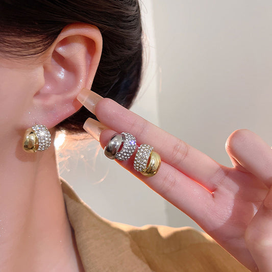 Earring Stud Retro Geometric Super Flash Diamond XEA2193
