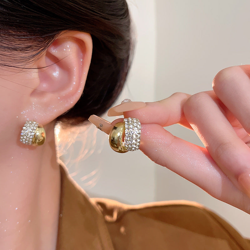Earring Stud Retro Geometric Super Flash Diamond XEA2193