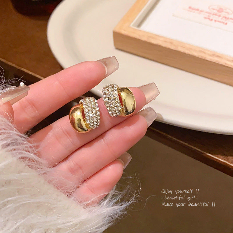 Earring Stud Retro Geometric Super Flash Diamond XEA2193