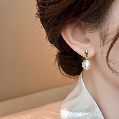 Earring Stud Niche Design Metal Frosted Brushed Ball XEA2218