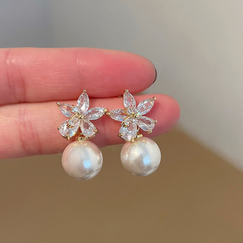 Earring Stud Hot Style Zircon Flower XEA2230