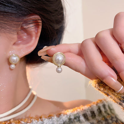 Earring Stud Simple Temperament Large and Small Pearl XEE5944