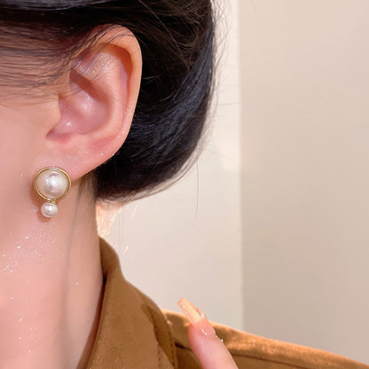 Earring Stud Simple Temperament Large and Small Pearl XEE5944