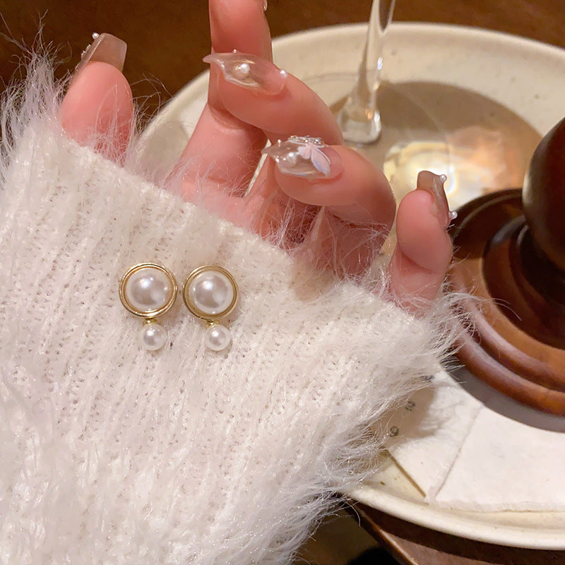 Earring Stud Simple Temperament Large and Small Pearl XEE5944