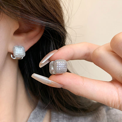 Earring Stud Double Sided Exquisite Zircon XEE6267