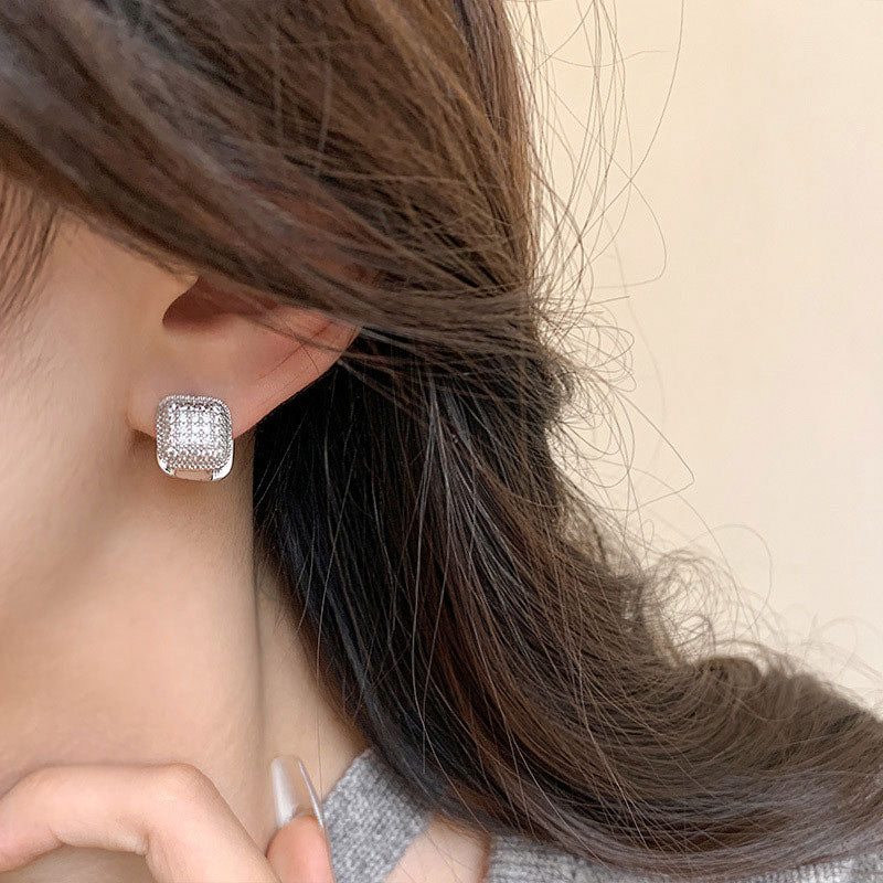 Earring Stud Double Sided Exquisite Zircon XEE6267