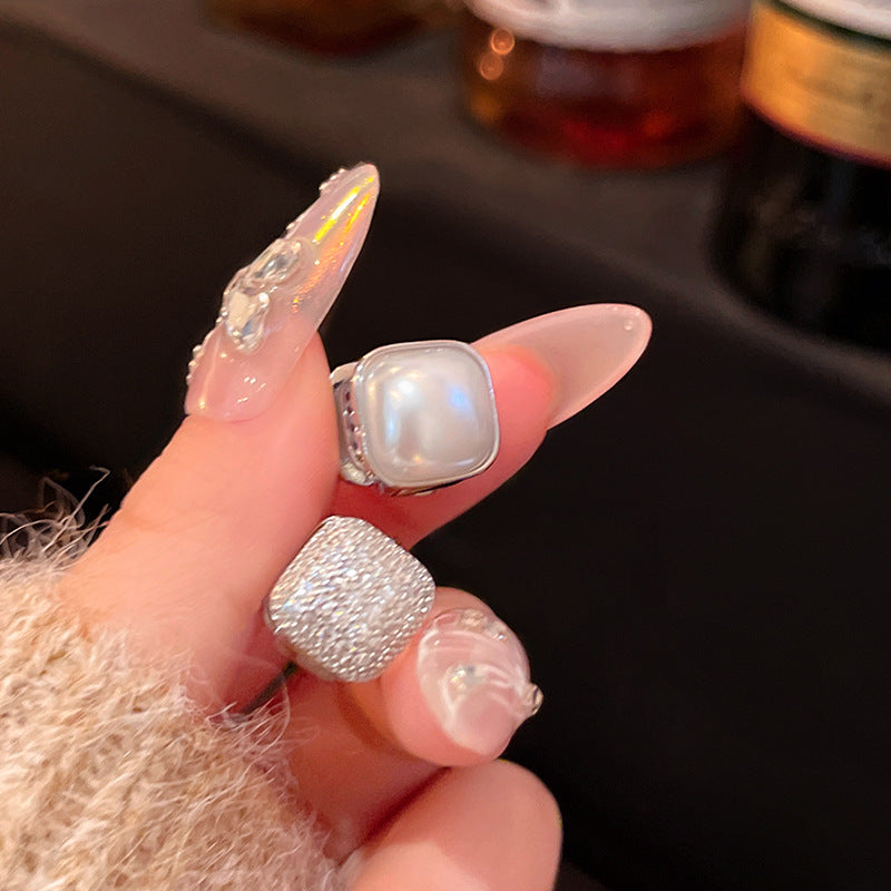 Earring Stud Double Sided Exquisite Zircon XEE6267