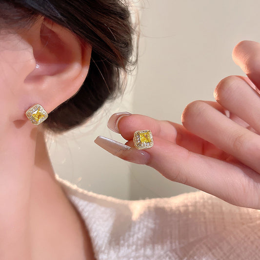 Earring Stud Niche High End Small Exquisite Zircon XEE6291