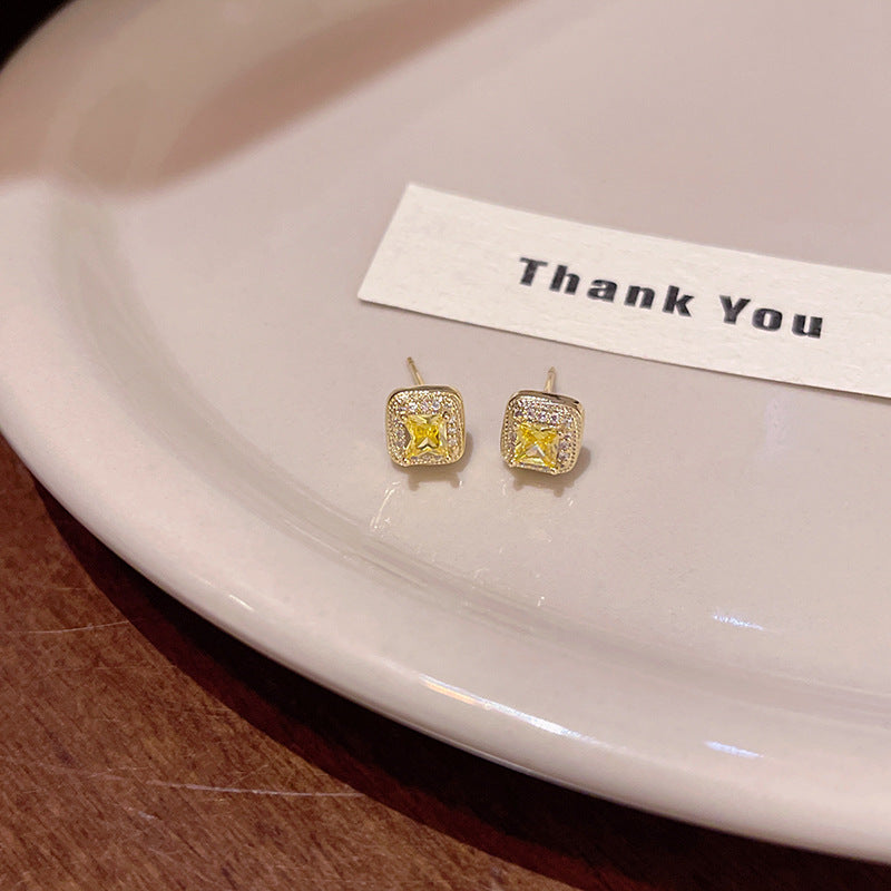 Earring Stud Niche High End Small Exquisite Zircon XEE6291