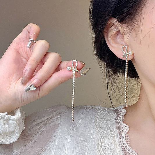 Earring Stud Long Fashion Luxury Temperament Diamond Butterfly XLA0074
