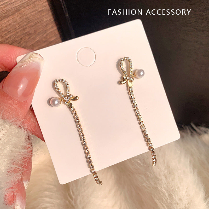 Earring Stud Long Fashion Luxury Temperament Diamond Butterfly XLA0074