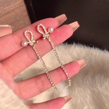 Earring Stud Long Fashion Luxury Temperament Diamond Butterfly XLA0074