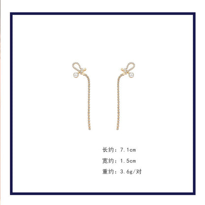 Earring Stud Long Fashion Luxury Temperament Diamond Butterfly XLA0074