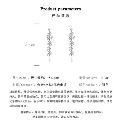 Earring Stud Long Tassel Zircon XLA0788