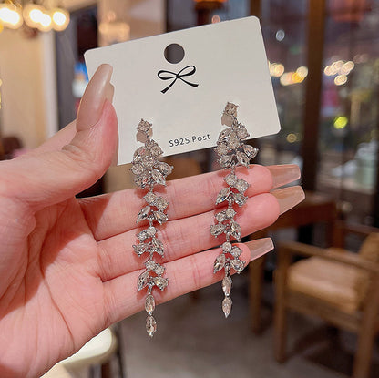 Earring Stud Long Tassel Zircon XLA0788