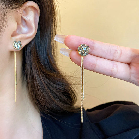 Earring Stud Long Tassel Zircon XLA1000