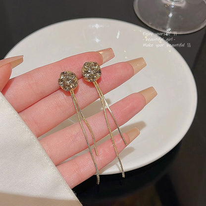 Earring Stud Long Tassel Zircon XLA1000