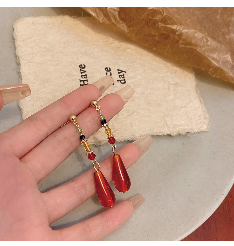 Earring Stud Long Teardrop Shaped Retro XLA1277