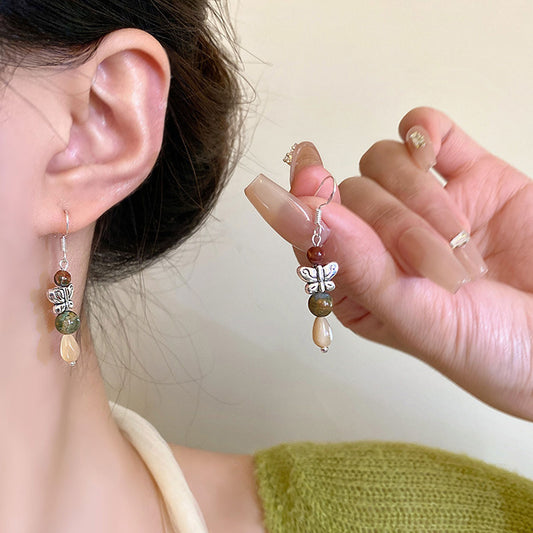 Earring Stud Long Retro Butterfly Water Drop XLA1296