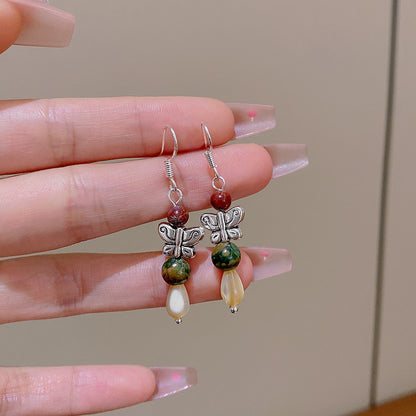 Earring Stud Long Retro Butterfly Water Drop XLA1296