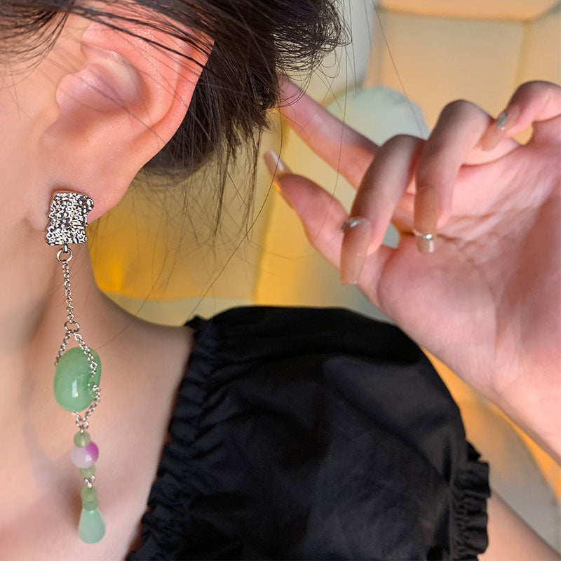 Earring Stud Long Medieval Style Tassel XLA1565