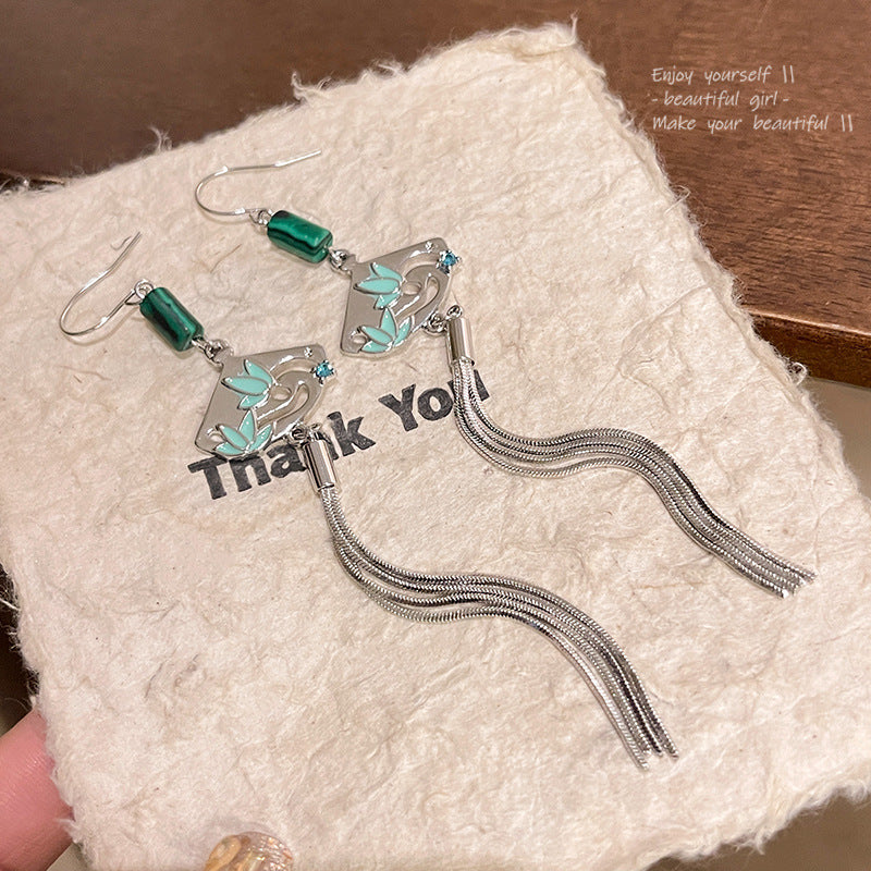 Earring Hook Long Retro Hollow Fan Tassel XLA1568