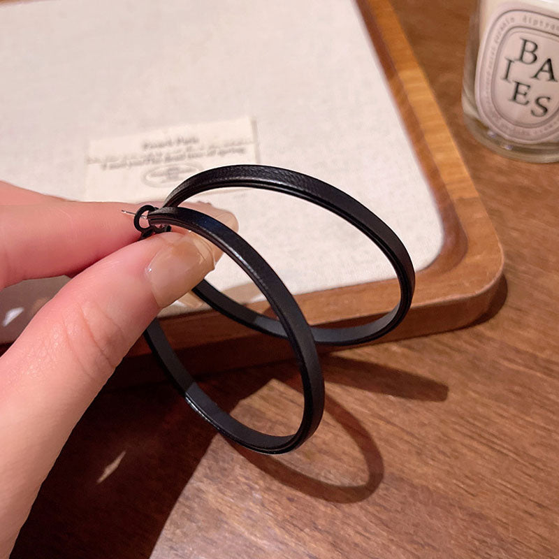 Earring Hoop Retro Niche Leather Plain XLA1956