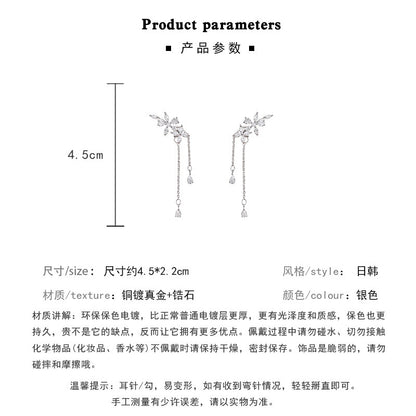 Earring Stud Long Wing Zircon XLE1652
