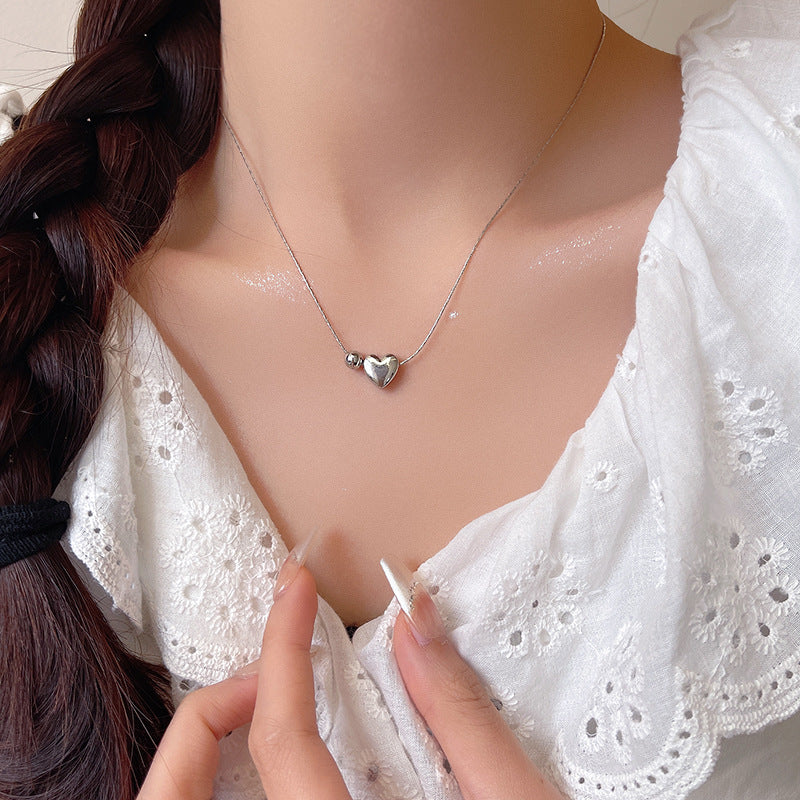 Necklace Simple Cold Style Silver Love Pendant XNX1592