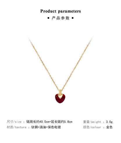 Necklace Ankola Red Heart Simple Love Clavicle XNX1633