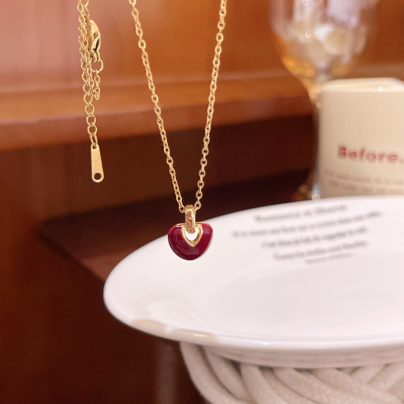 Necklace Ankola Red Heart Simple Love Clavicle XNX1633