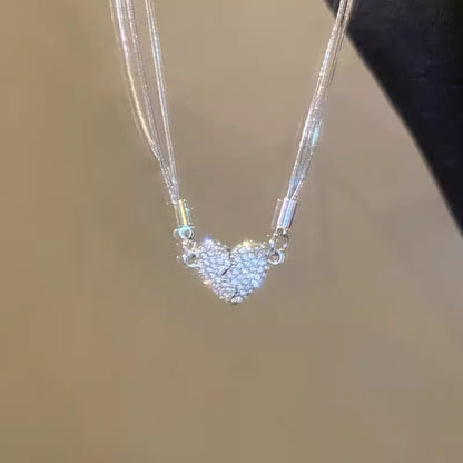 Necklace Magnetic Super Flash Full Diamond Heart XNX1645