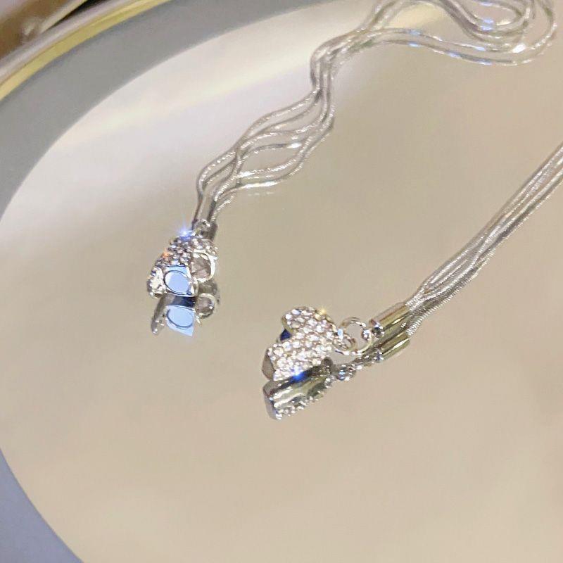 Necklace Magnetic Super Flash Full Diamond Heart XNX1645