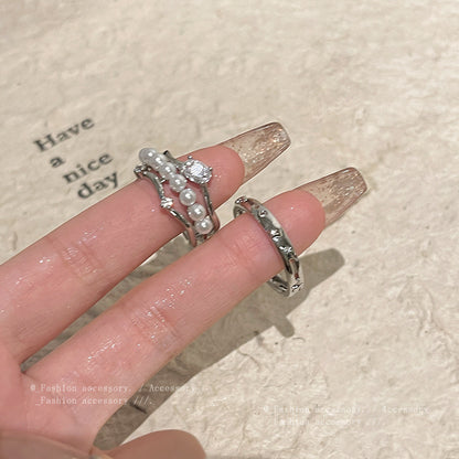 Ring Luxury Niche Exquisite Zircon Pearl XRJ0919