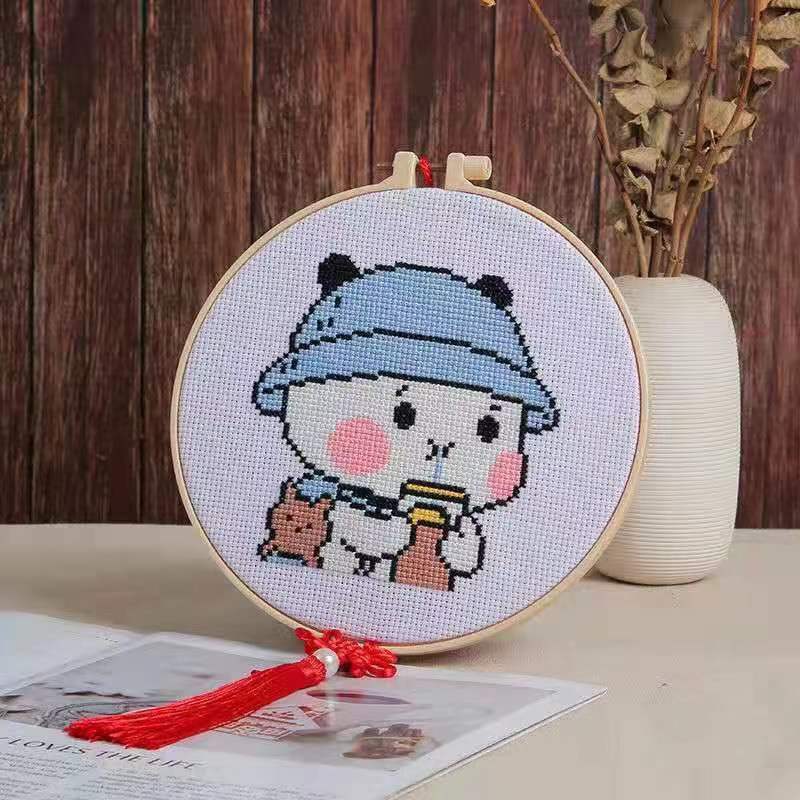 DIY Craft Sulam Kristik Strimin Cross Stitch Sodastitch Karakter Lucu