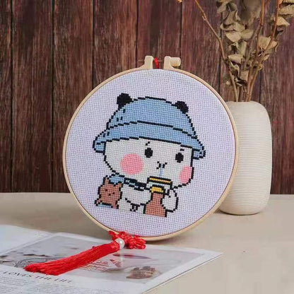 DIY Craft Sulam Kristik Strimin Cross Stitch Sodastitch Karakter Lucu