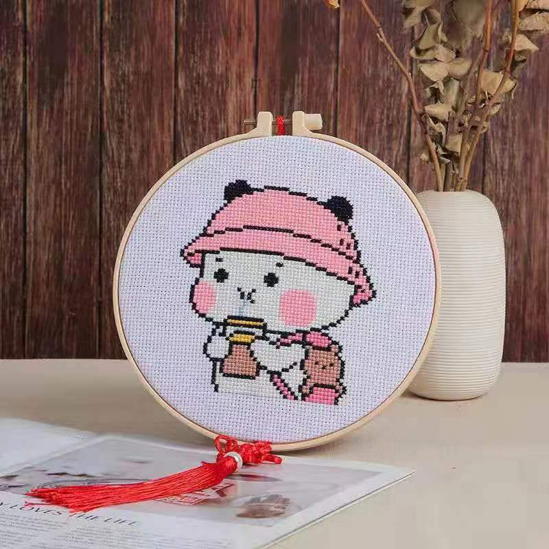 DIY Craft Sulam Kristik Strimin Cross Stitch Sodastitch Karakter Lucu
