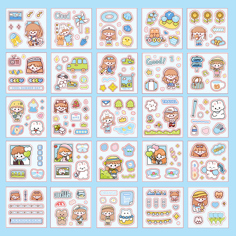 Sticker Waterproof Stiker Momo Isi 25 Lembar Motif Karakter Kartun Korea Dekorasi Scrapbook